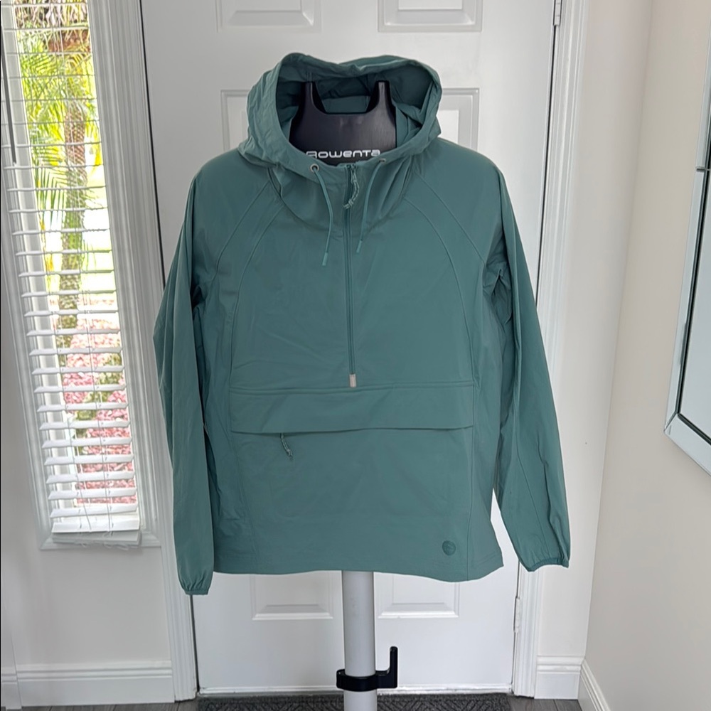 Teal Hooded Pullover Jacket
